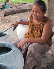 Artisan dying indigo